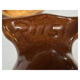 K4 - Roseville Mayfair Brown Planter 1106-10 & Pair of Candle Holders - Vintage 1940s