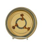 Antique Roseville Pottery Juvenile Edge Plate  - Three Dogs Design