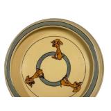 Antique Roseville Pottery Juvenile Edge Plate  - Three Dogs Design
