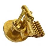 L4 - Rivoli Vintage Cufflinks - Gold Tone with Rainbow Faceted Crystal Pair