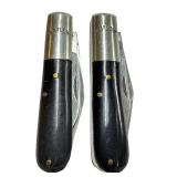 F2 - Barclay Pocket Knives - Vintage Pair, Two-Blade Folding Knives