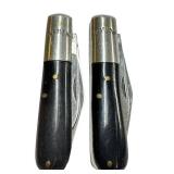 F2 - Barclay Pocket Knives - Vintage Pair, Two-Blade Folding Knives