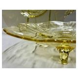 N3 - Lancaster Glass Co Topaz Martha Washington Sand Plate - Cupped Petal Plate - Cut Flowers Plate (1932) Cambridge Corinth Compote