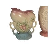 K4 - Vintage Hull Granada Mardi Gras 11in Vase - Magnolia Matte 5in Double-Handled Vase - Hull Art 6.5in Vase