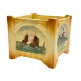 N3 - Roseville Donatella Square Planter, Antique Stoneware, Circa 1912