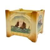 N3 - Roseville Donatella Square Planter, Antique Stoneware, Circa 1912