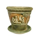 L5 - Roseville Donatello Flower Pot & Base - Antique