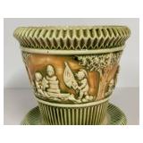 L5 - Roseville Donatello Flower Pot & Base - Antique