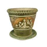 L5 - Roseville Donatello Flower Pot & Base - Antique