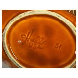 N3 - Hull Continental Persimmon Vase & Console Bowl - Crooksville OH