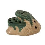 L1 - Vintage Roseville Carnelian I Forge Floral Frog - Rock-Shaped