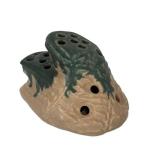 L1 - Vintage Roseville Carnelian I Forge Floral Frog - Rock-Shaped