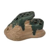 L1 - Vintage Roseville Carnelian I Forge Floral Frog - Rock-Shaped