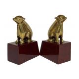 C4 - Pair of Vintage Art Deco Style Brass Bear Bookends
