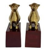 C4 - Pair of Vintage Art Deco Style Brass Bear Bookends