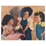 Dionne Quintuplets Framed Vintage Print