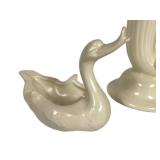 G5 - Red Wing 1938 Vases & Hull Swan Figurines, Vintage Ceramic Set