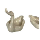 G5 - Red Wing 1938 Vases & Hull Swan Figurines, Vintage Ceramic Set