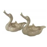 G5 - Red Wing 1938 Vases & Hull Swan Figurines, Vintage Ceramic Set