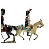 F2 - Vintage Napoleonic French Mounted Soldier Figurines Pair - Metal, Made in France