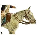 F2 - Vintage Napoleonic French Mounted Soldier Figurines Pair - Metal, Made in France