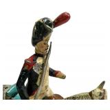 F2 - Vintage Napoleonic French Mounted Soldier Figurines Pair - Metal, Made in France