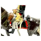 F2 - Vintage Napoleonic French Mounted Soldier Figurines Pair - Metal, Made in France