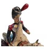 F2 - Vintage Napoleonic French Mounted Soldier Figurines Pair - Metal, Made in France