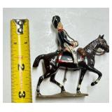 F2 - Vintage Napoleonic French Mounted Soldier Figurines Pair - Metal, Made in France