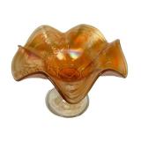 C4 - Fenton Blackberry Bramble  & Dugan Wreath of Roses - Antique Glass Compotes