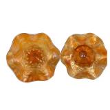 C4 - Fenton Blackberry Bramble  & Dugan Wreath of Roses - Antique Glass Compotes