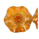 C4 - Fenton Blackberry Bramble  & Dugan Wreath of Roses - Antique Glass Compotes