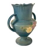 L1 - Antique 1926 Roseville Cosmos Blue Vase