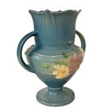 L1 - Antique 1926 Roseville Cosmos Blue Vase