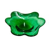 B4 - Vintage Controlled Art Glass Bowl - Green, Decorative Collectible
