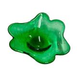 B4 - Vintage Controlled Art Glass Bowl - Green, Decorative Collectible