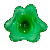 B4 - Vintage Controlled Art Glass Bowl - Green, Decorative Collectible