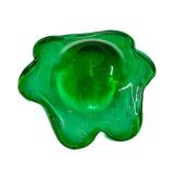 B4 - Vintage Controlled Art Glass Bowl - Green, Decorative Collectible