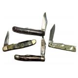 F2 - Camco USA Vintage Pocket Knives - Assorted, 3-3.5 in blades (Lot of 4)
