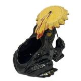 M2 - Vintage McCoy Black Frog Planter - 1954 Black Ceramic with Yellow Umbrella