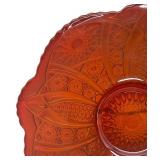 A1 - Vintage Indiana Uranium Glass Heirloom Cake Plate