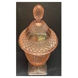 A1 - Vintage Anchor Hocking Miss America Pink Depression Glass Candy Dish