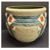 A1 - Antique Roseville Pottery Mostique Gray Jardiniere