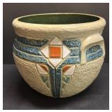 A1 - Antique Roseville Pottery Mostique Gray Jardiniere