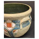 A1 - Antique Roseville Pottery Mostique Gray Jardiniere
