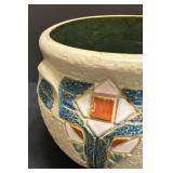 A1 - Antique Roseville Pottery Mostique Gray Jardiniere