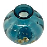 M2 - Vintage Fenton Art Glass Vase from the Tranquil Sea Pattern, Hand Painted