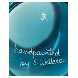 M2 - Vintage Fenton Art Glass Vase from the Tranquil Sea Pattern, Hand Painted