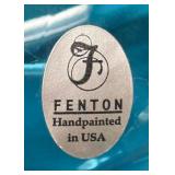 M2 - Vintage Fenton Art Glass Vase from the Tranquil Sea Pattern, Hand Painted