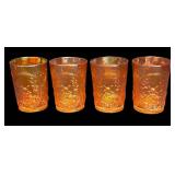 C3 - Vintage Imperial Glass Windmill Medallion Marigold Carnival Glass Water Pitcher and Tumbler Set